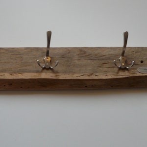 Wardrobe antique beam 5 hooks wood oak image 4