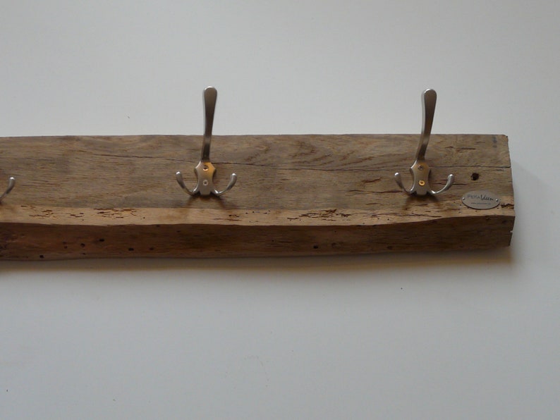 Wardrobe antique beam 5 hooks wood oak image 4