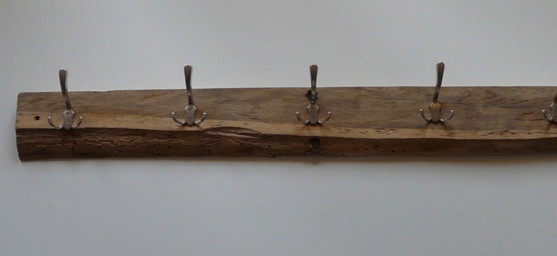 Wardrobe antique beam 5 hooks wood oak image 1