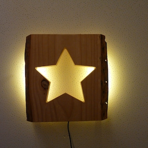 Wandleuchte Stern Holz inkl. Led Beleuchtung Bild 1