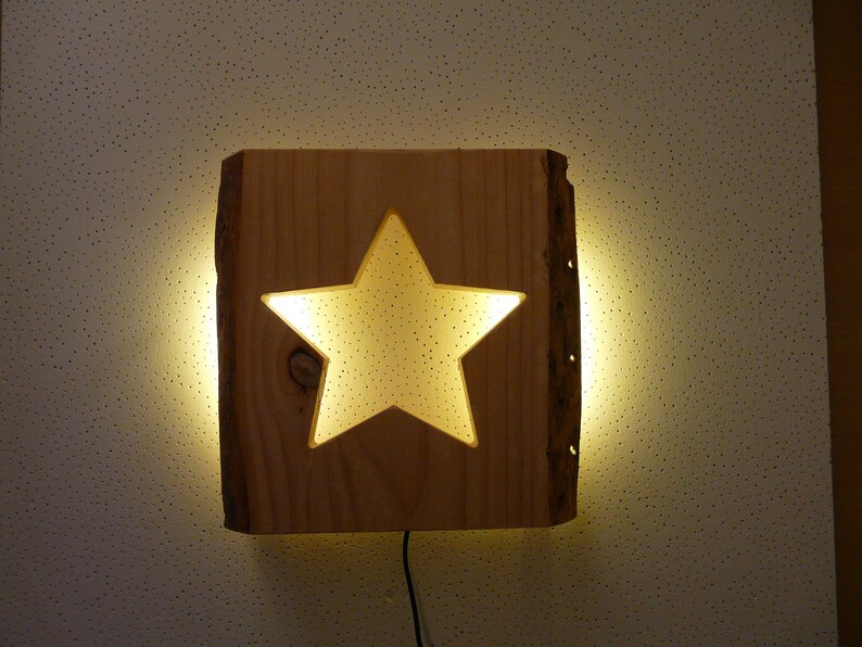 Wandleuchte Stern Holz inkl. Led Beleuchtung Bild 1