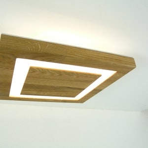 Ceiling light oak 40 x 40 cm with indirect lighting lamp ceiling light made of wood oak corner light
