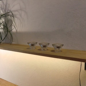 Wandregal Eiche Leimholz LED warmton