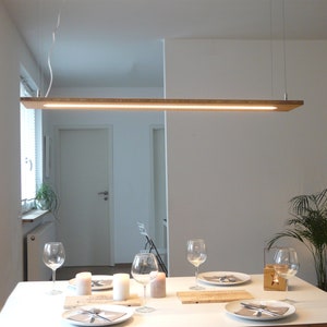 Hängelampe Bambus Hängeregal 120 cm LED-Licht Esstischlampe Leuchte Wohnzimmer Bild 1