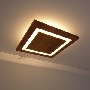 small LED ceiling light acacia 20 x 20 cm with indirect light