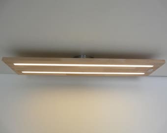 Deckenleuchte 120 cm Led Eiche geölt Holzlampe