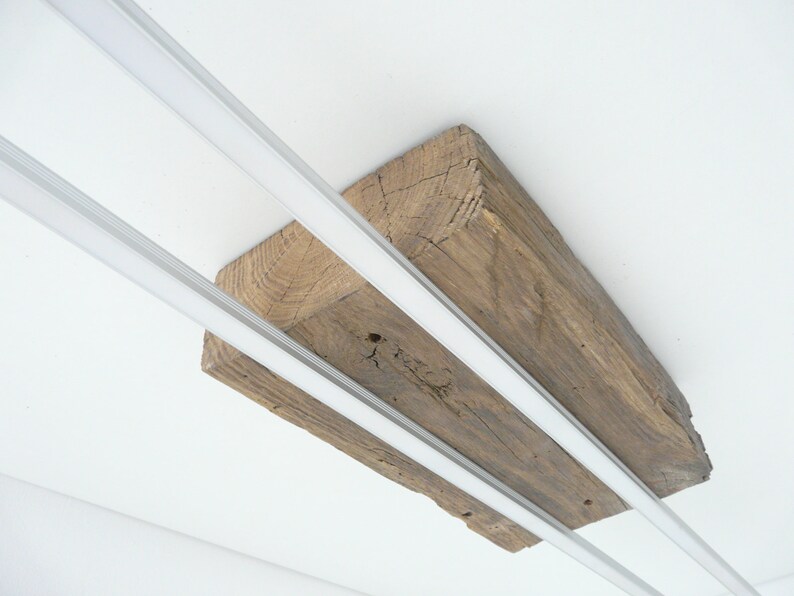 Massive Antikbalken Deckenleuchte mit 2 LED Leisten | Etsy