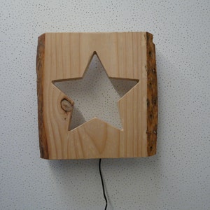 Wandleuchte Stern Holz inkl. Led Beleuchtung Bild 4