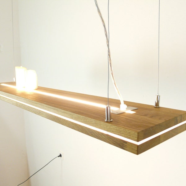 Sandwich Eiche 80 cm 100 cm 120 cm gewachst Esstischlampe Holz Wohnzimmerlampe Leuchte Holz