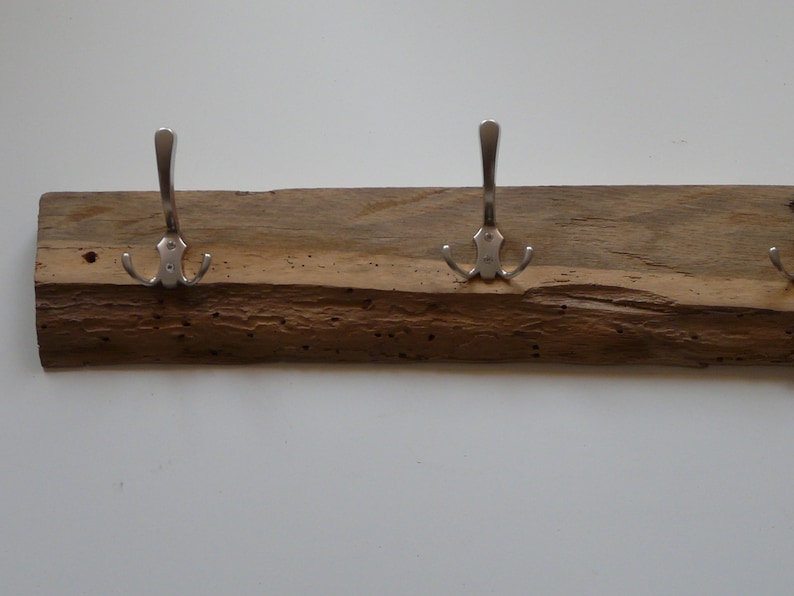 Wardrobe antique beam 5 hooks wood oak image 3