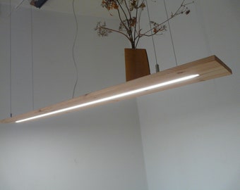 Hängelampe 160 cm Kiefer LED Leuchte Esstischlampe / Holzlampe hängend / große Lampe / Thekenbeleuchtung / Holzlampe