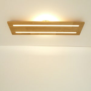 Nowa dębowa lampa sufitowa 80 cm ze światłem pośrednim