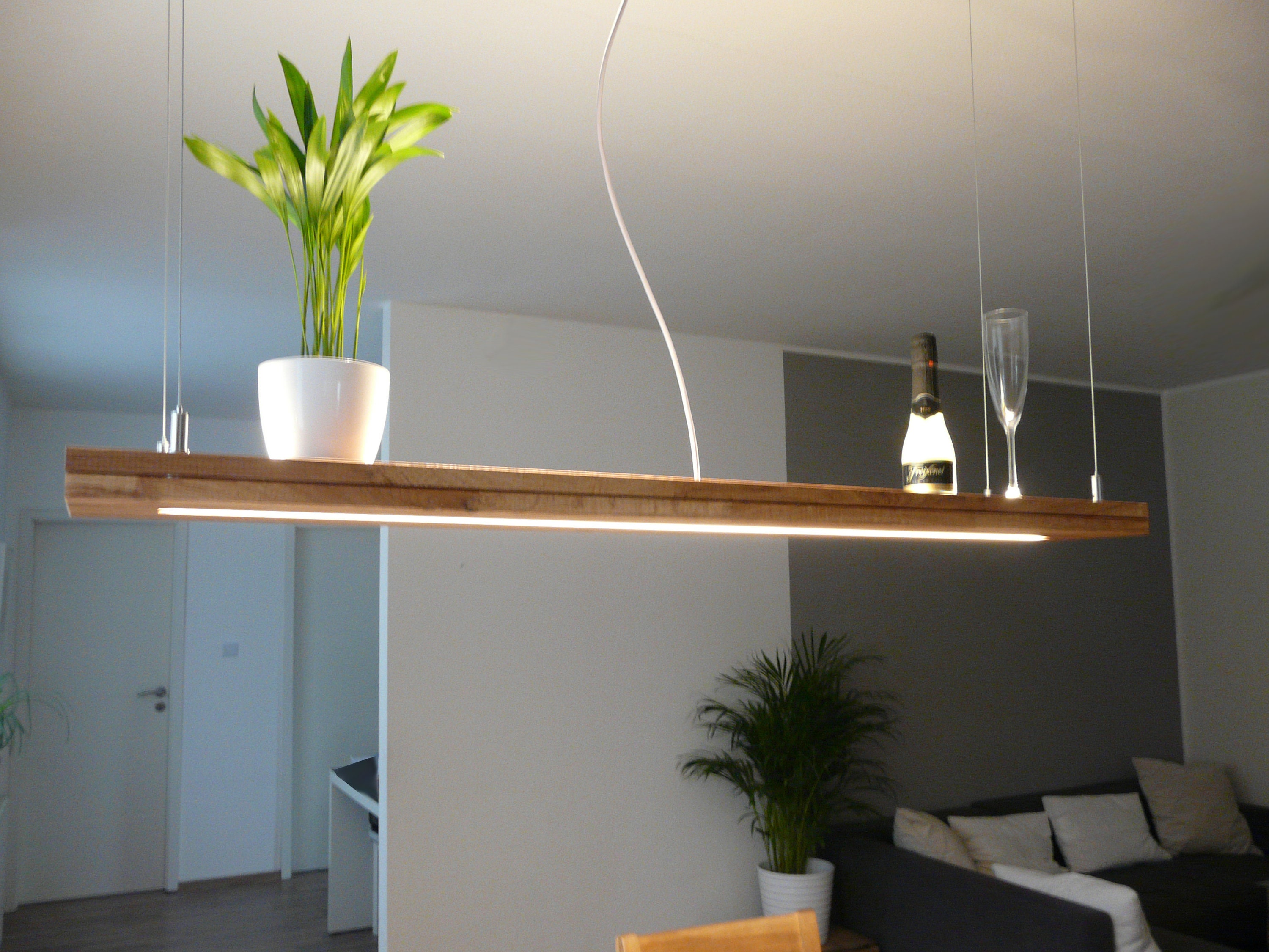 Deckenlampe Holz Eiche / 80 cm / Esstischlampe Holz/ Led ...