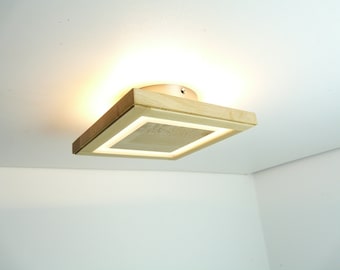Ceiling light beech 20 x 20 cm with indirect lighting light lamp