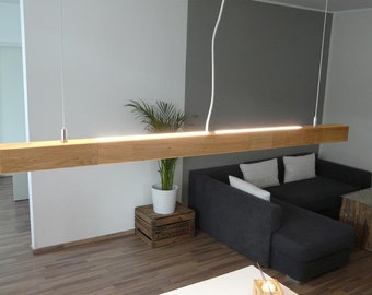 Hängelampe / 120 cm / Eiche geölt / Esstischlampe Holz / Led Lampe / Wohnzimmerlampe / Holzlampe / Lampe hängend