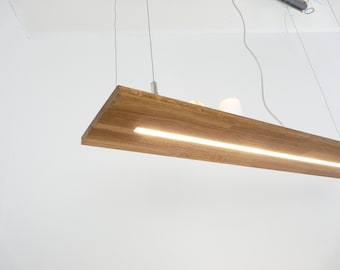 Hängelampe Eiche 80 cm 100 cm 120 cm 160 cm 200 cm geölt LEDs warmweiß Hängeleuchte Holzlampe Leuchte