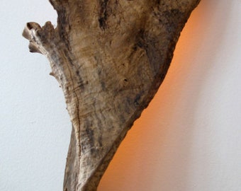 Drijfhouten wandlamp incl. LED verlichting amber