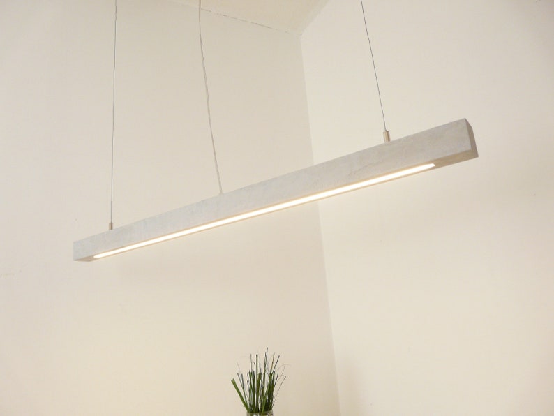 Hängelampe 80 cm Deckenlampe Holz Beton beschichtet Lampe Bild 4