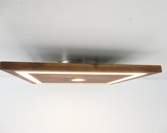 Deckenleuchte 30 x 30 cm Akazie Holzlampe Leuchte Lampe