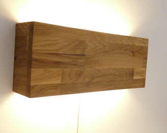 large LED wall lamp oak wood lamp lamp living room lamp with upper + underlight