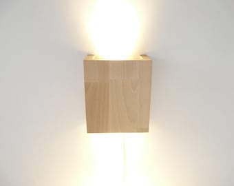 Wall lamp wooden lamp beech height 17 cm, width 14.5 cm