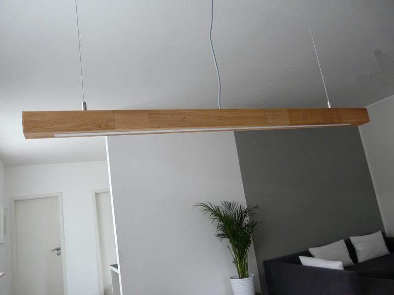 Hängelampe / 120 cm / Eiche geölt / Esstischlampe Holz / Led Lampe /  Wohnzimmerlampe / Holzlampe / Lampe hängend