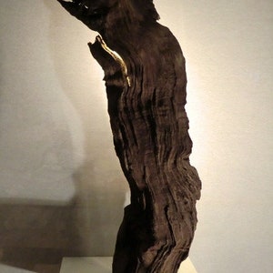 Root wood table lamp oak with warm white LEDs