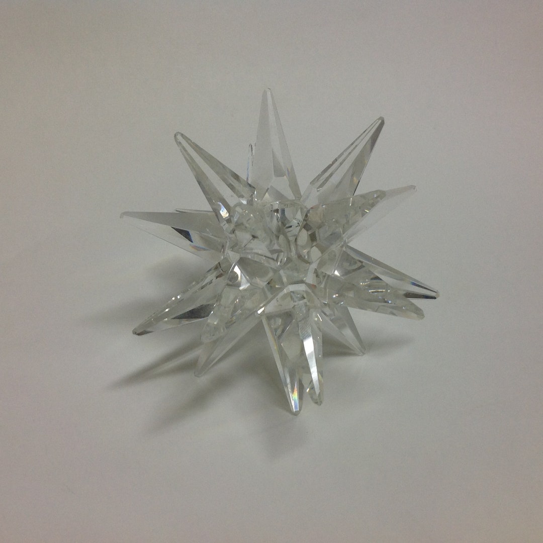 Large Swarovski Crystal Star Shaped Candle Holder Faceted Tips Etsy