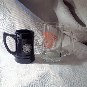 Syracuse University Vintage Glass and Porcelain Mugs