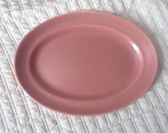 Wells Art Glazes Homer Laughlin 1930s Vintage Rose Oval Platter
