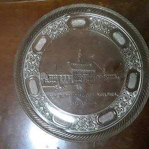 EAPG Cooperative Flint Glass Co., 1888 Old Philadelphia Statehouse Water Tray