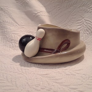 Bowlers Ashtray, Bowling Ball, Pins  and Hat 1960s Vintage