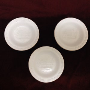 Three (3) HOCHST Porcelain Bisque Bone White Coaster