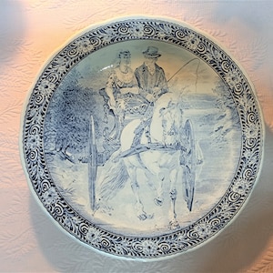 Royal Sphinx by Boch Delfts 15 in Blue & White Wall Charger