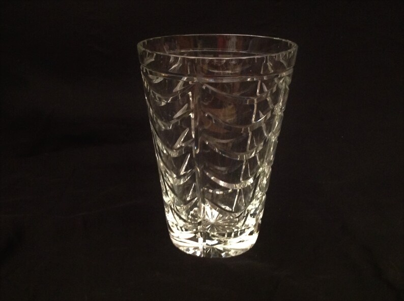 ROYAL BRIERLEY England Clear Cut CRYSTAL Drape Vase Etsy