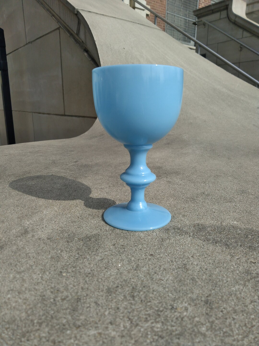 Coupe Opaline Bleue En Cristal De Portieux - Très Bon état