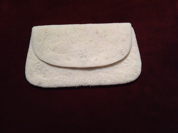 White Beaded CLUTCH by Richere Bag by Walborg 105… - image 1