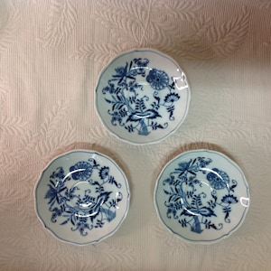 Three (3) Blue Danube Japan Onion Saucers 5 3/8" W - Rectangle Mark