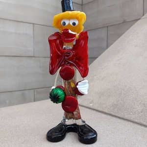 Vintage Murano Circus Clown Hand Blown Art Glass Figurine 10&quot; Avventerine