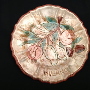 Deruta Italian Inverno Winter Blooms Wall Plate