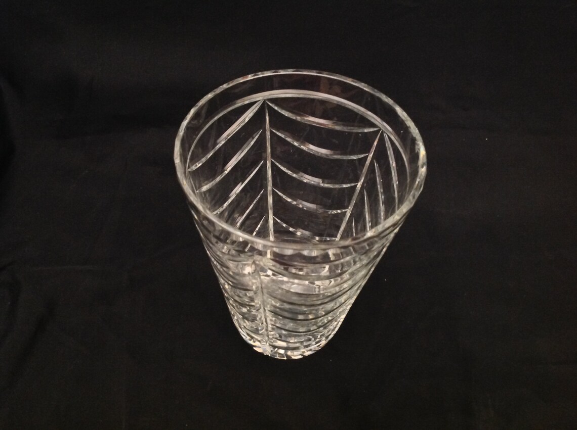 ROYAL BRIERLEY England Clear Cut CRYSTAL Drape Vase Etsy