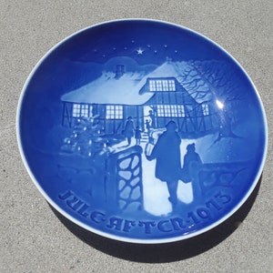1973 B&G Bing Grondahl CHRISTMAS PLATE Jule After DENMARK Copenhagen Collectible