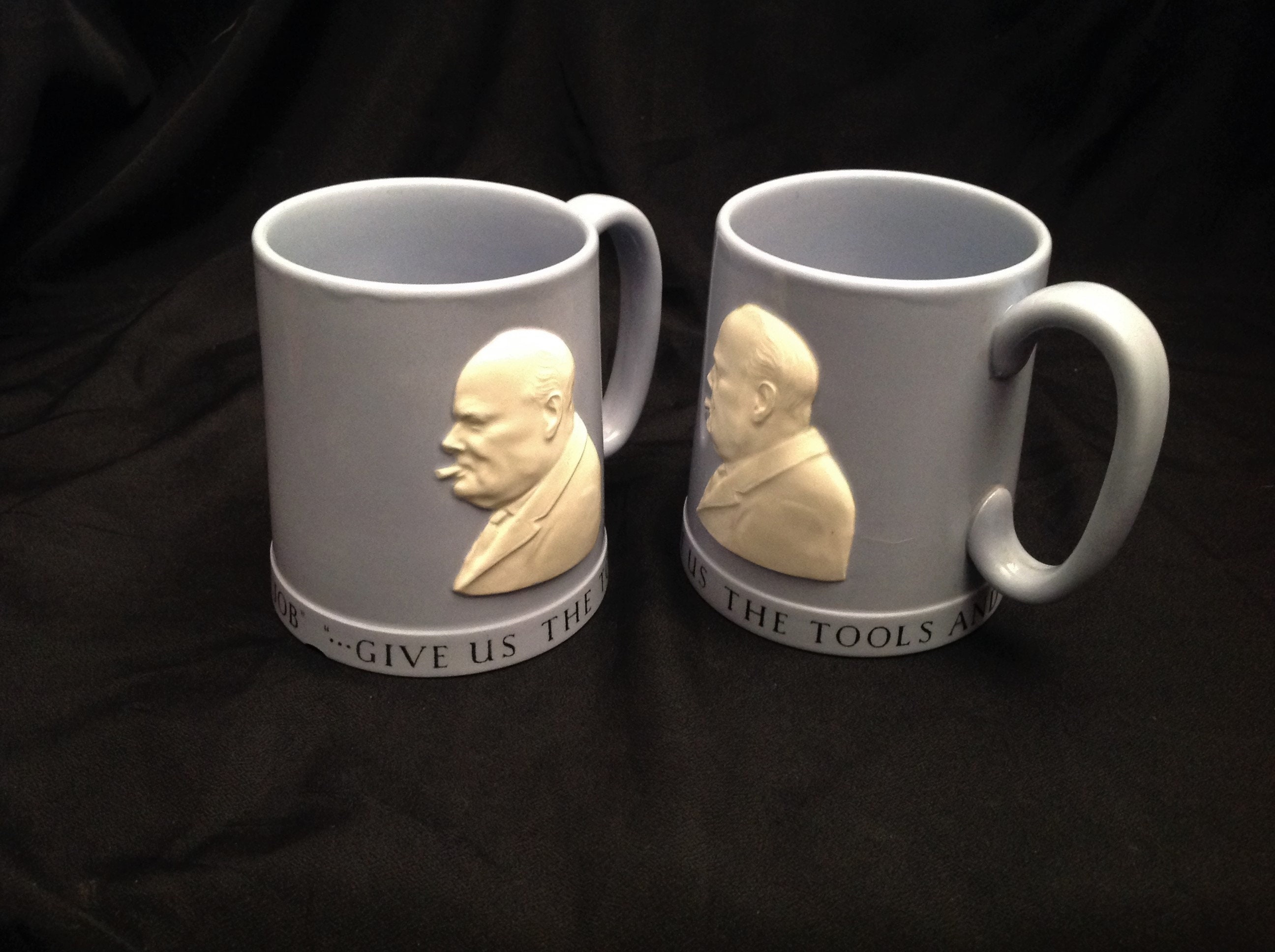 Pair 2 Wedgwood Winston Churchill Mugs Etsy