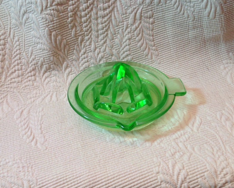 Vaseline Green Depression Glass Juicer Reamer 5 Etsy