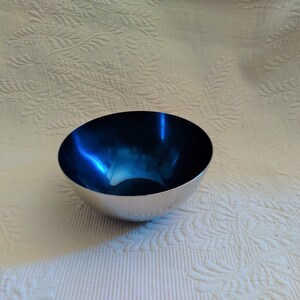 DENMARK Royal Blue Enamelon Stainless 18/8 Bowl Mid Century Modern