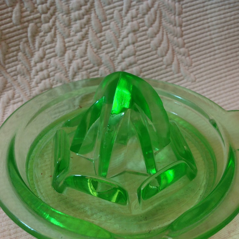 Vaseline Green Depression Glass Juicer Reamer 5 Etsy