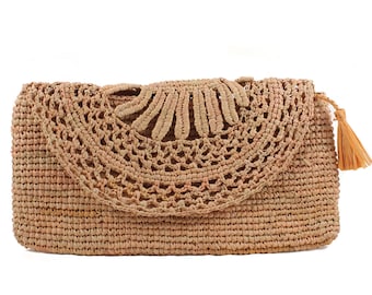 Yellow straw clutch/Raffia clutch/Yellow African Bag/Straw raffia bag/clutch purse