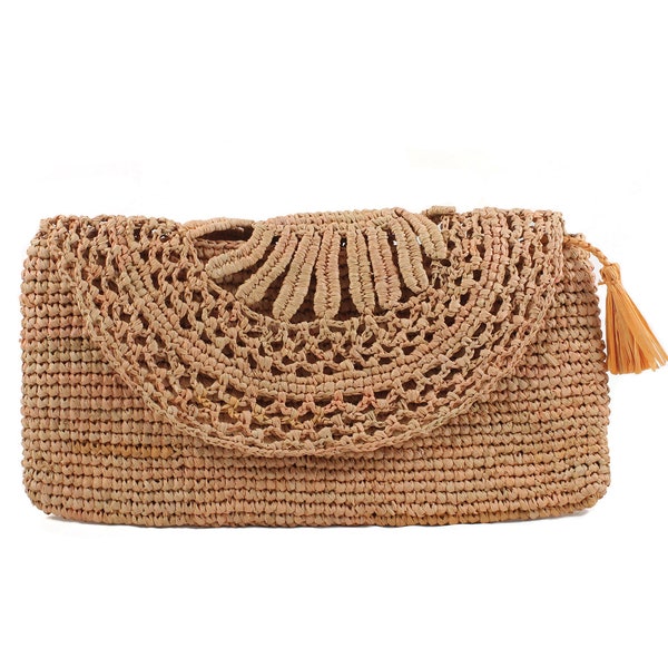 Yellow straw clutch/Raffia clutch/Yellow African Bag/Straw raffia bag/clutch purse