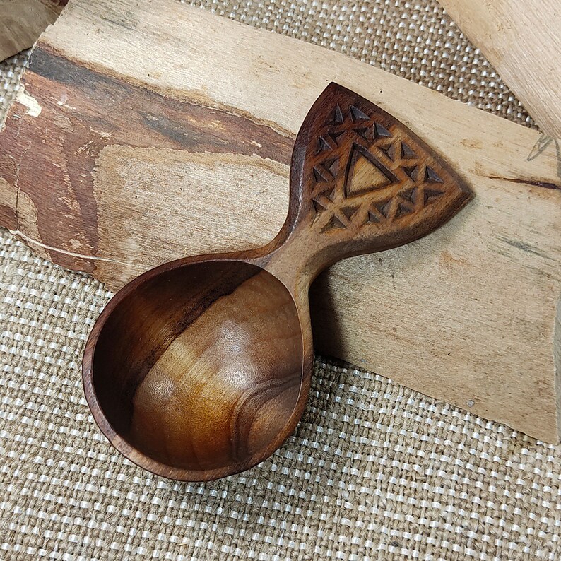 Hand carved coffee scoop wooden tea scoop small measuring Etsy