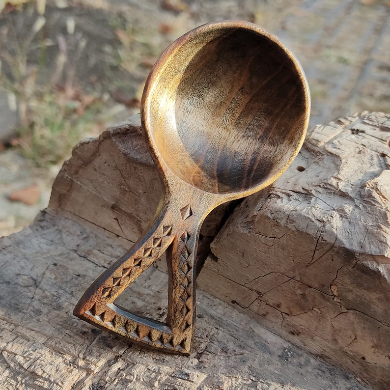 Hand carved coffee scoop wooden tea scoop small measuring Etsy